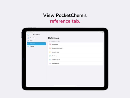 PocketChem iPad screenshot 5 - Reference app