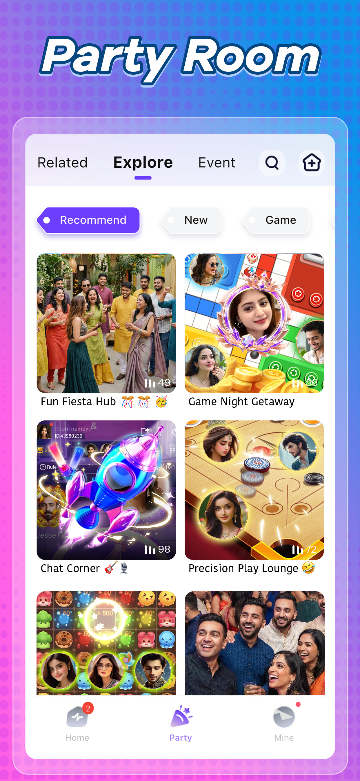 Achat- Party Room & Mini Games