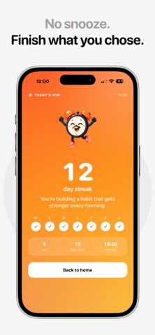 Repwake: No Snooze Alarm Clock iPhone screenshot