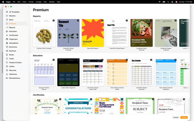 Pages: Erstelle Dokumente Screenshot