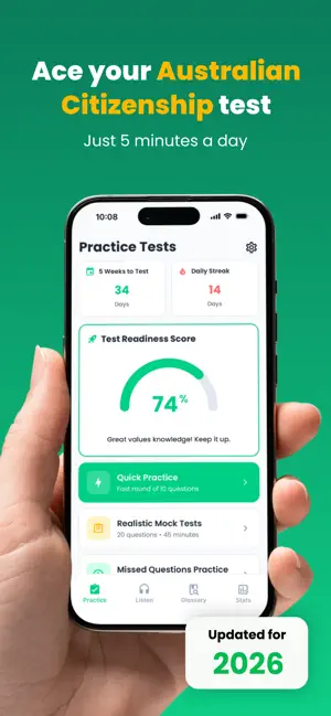 Aussie Citizenship Test 2026 screenshot 1