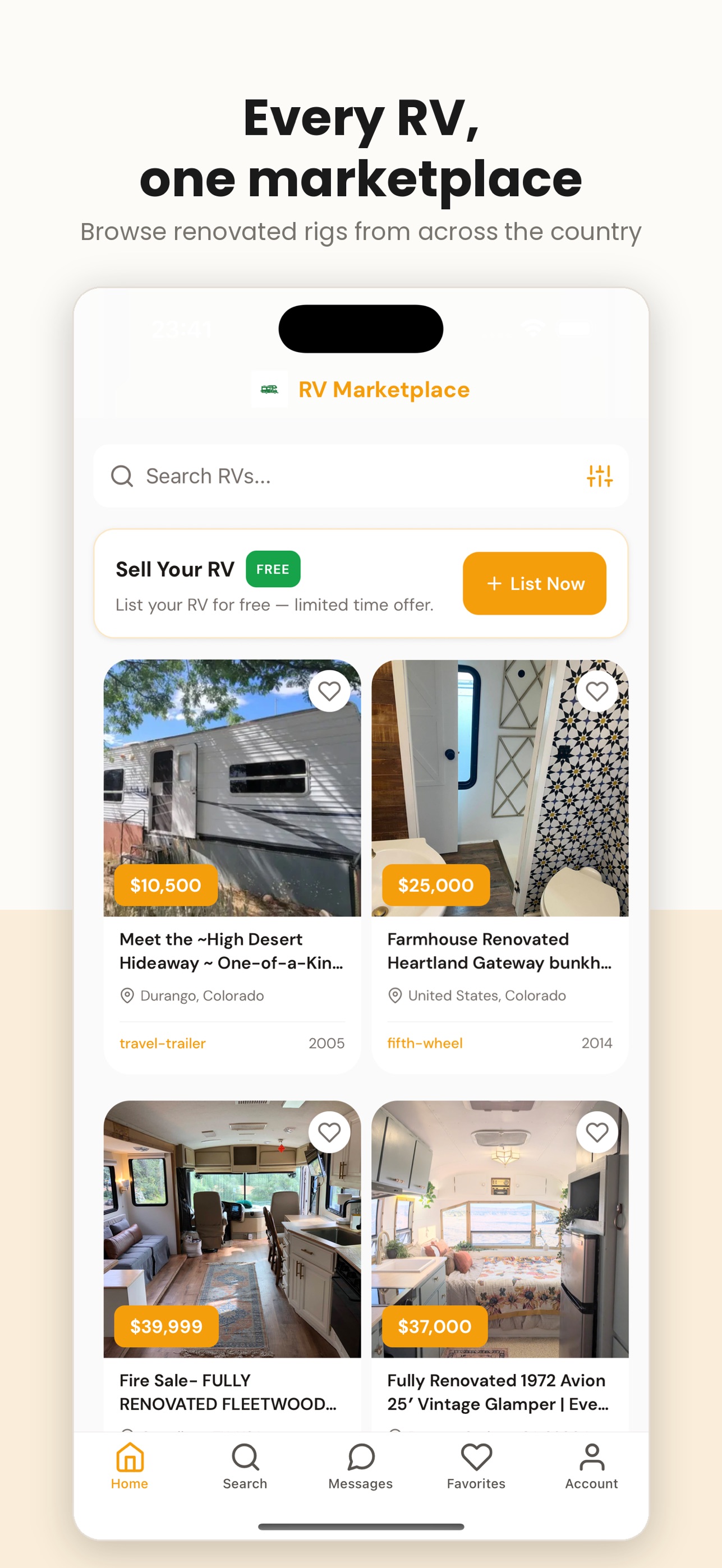 Screenshot 1 of RV Marketplace