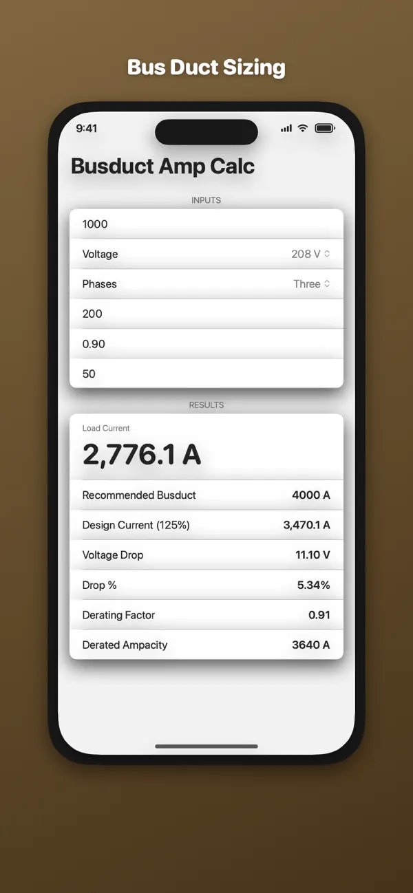 Screenshot #2 pour BusductAmp Calc