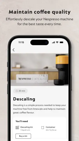 Capture d'écran de Nespresso Smart sur iPhone 6