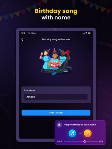 Birthday Song With Name - bday iPad screenshot