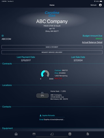 Carolina Gas iPad screenshot