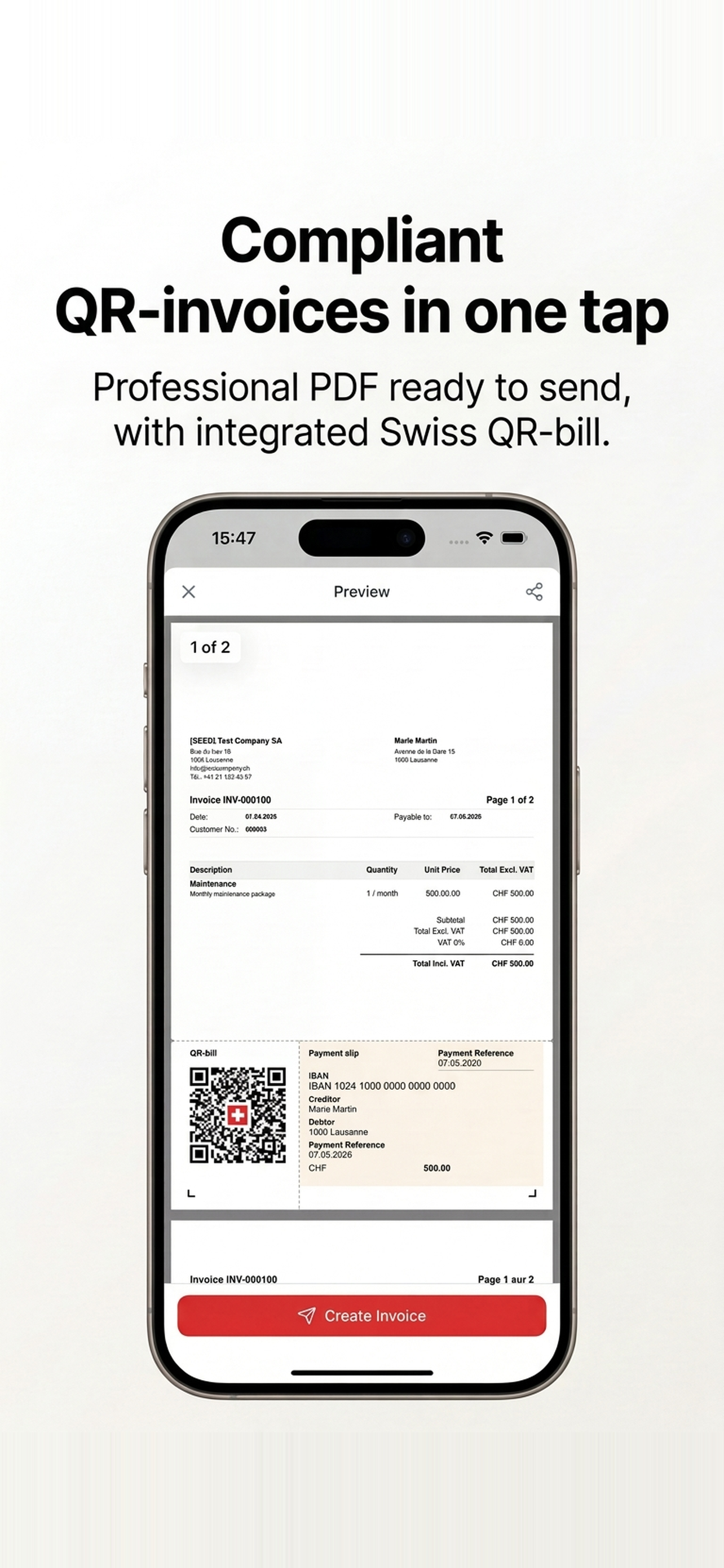 To Bill - Swiss Invoicing screenshot 5