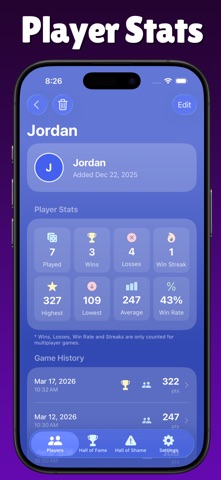 Yatzy Scorecard and Stats screenshot
