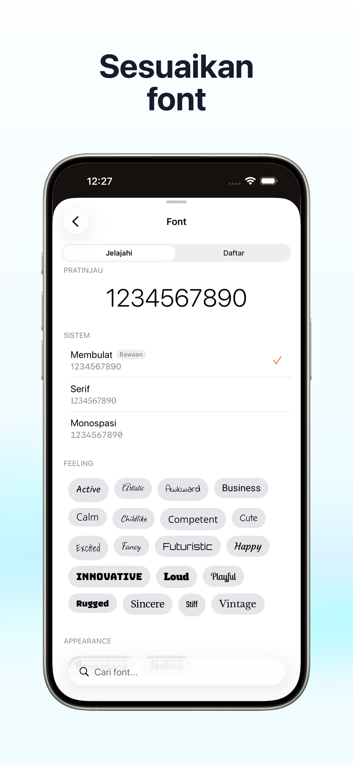 100+ Font Tampilan