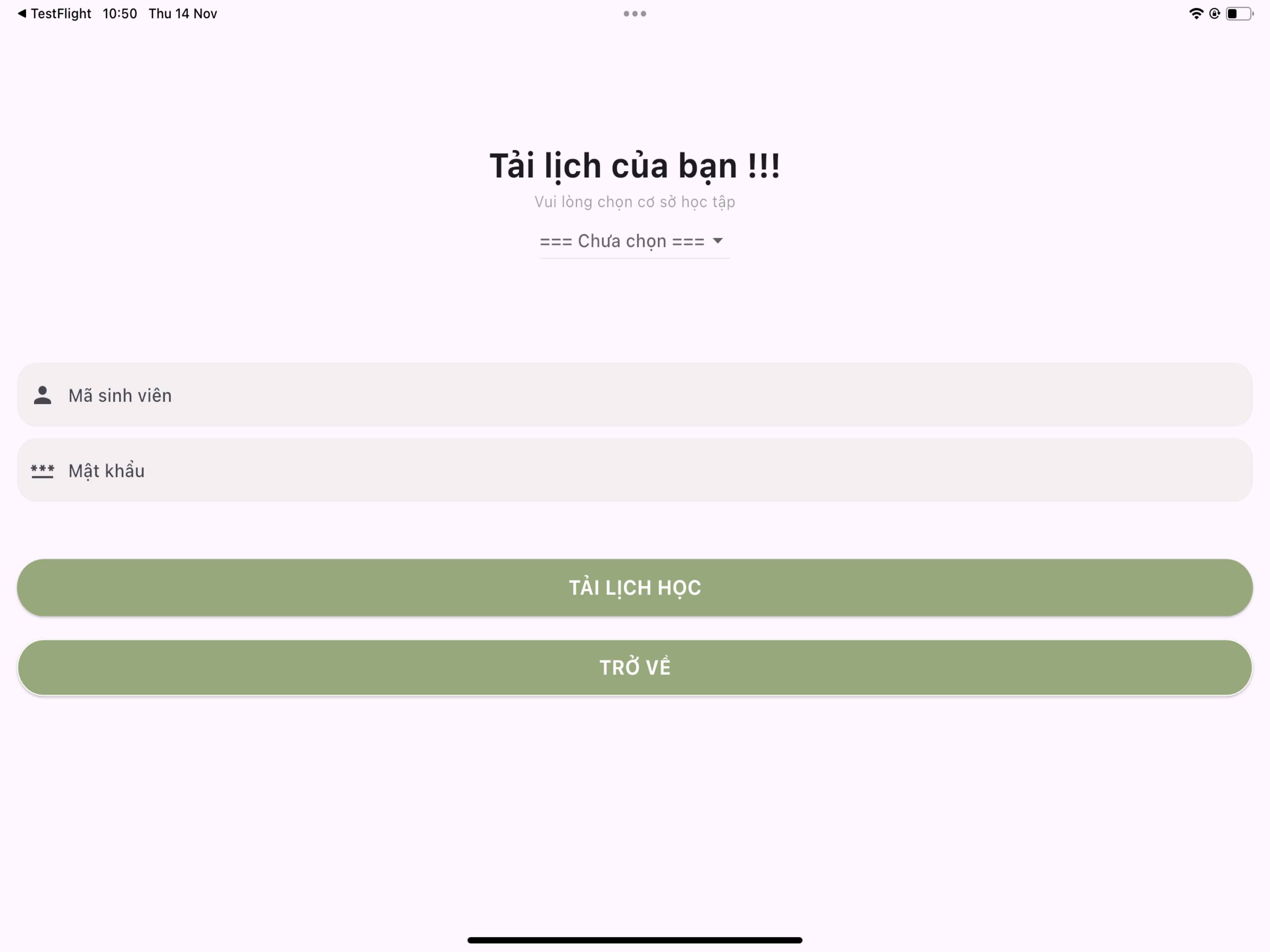 Thời khóa biểu FTUGate