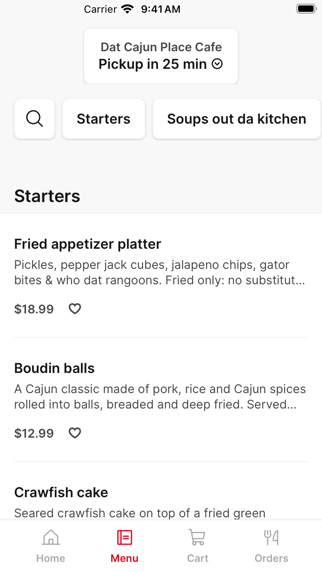 Dat Cajun Place Cafe iPhone screenshot 2 - Food & Drink app