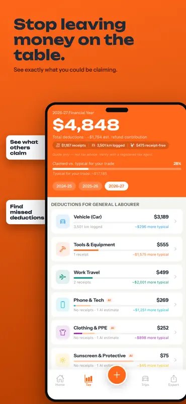 TradieTax: Deduction Tracker screenshot 2 of 6