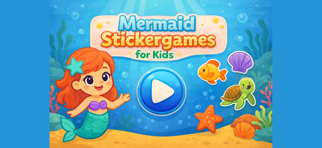 Screenshot #1 pour Jeux Stickers Sirènes Enfants