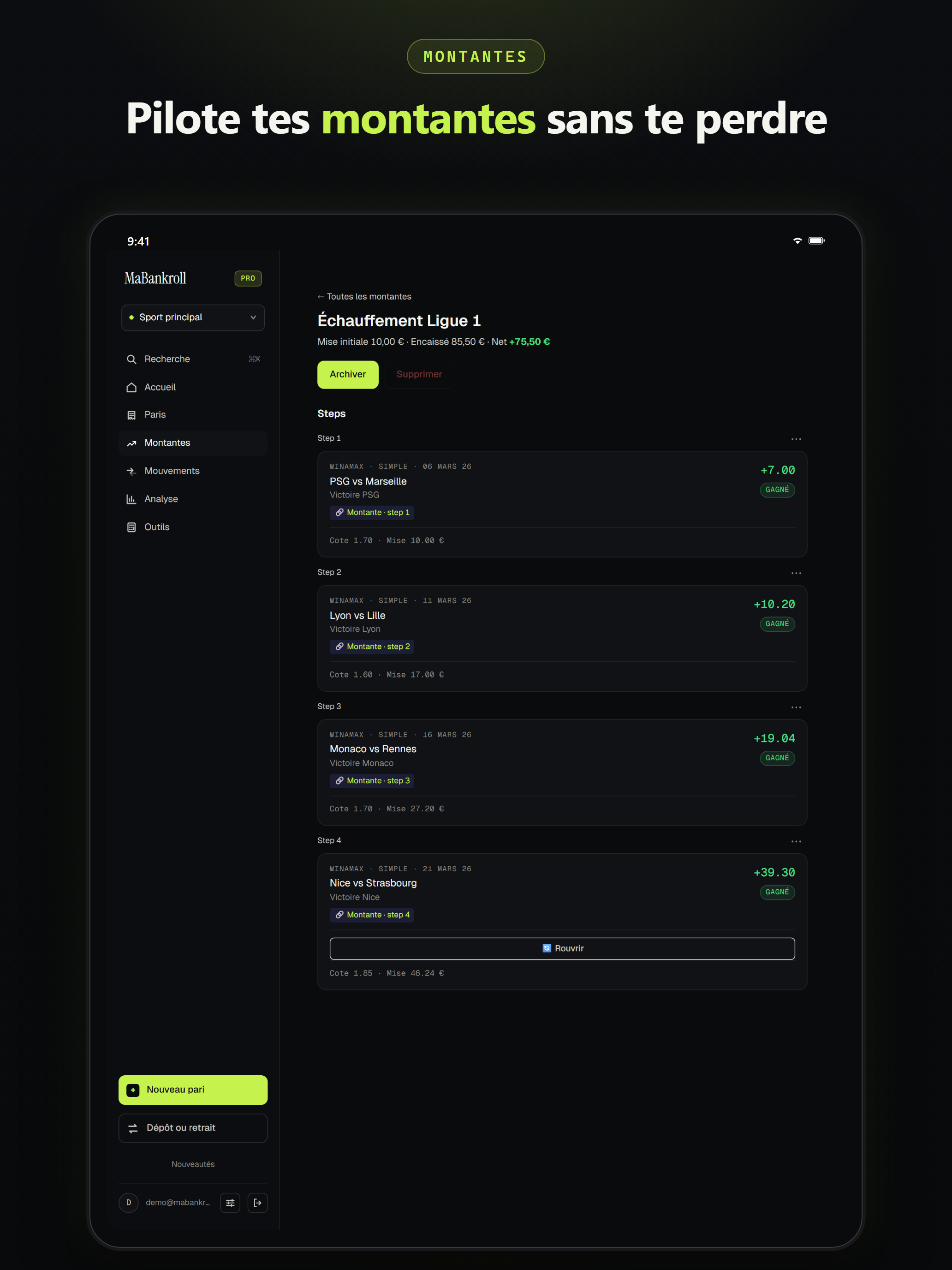 MaBankroll : suivi de paris screenshot 17