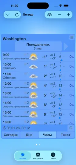 Скриншот ClassicWeather на iPhone 4