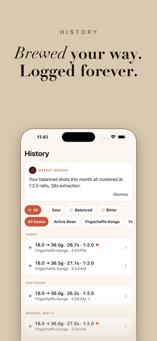 Pull Espresso Log Screenshot 4 of 5