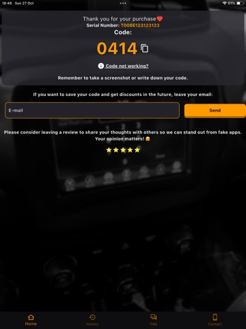 Find Radio Code Instantly iPad screenshot