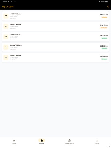MTNData iPad screenshot