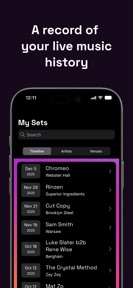 Set Times - Live Music Log screenshot