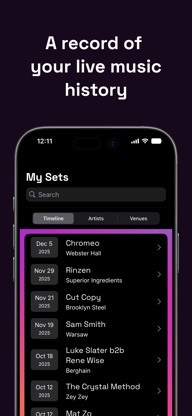 Set Times - Live Music Log screenshot 1