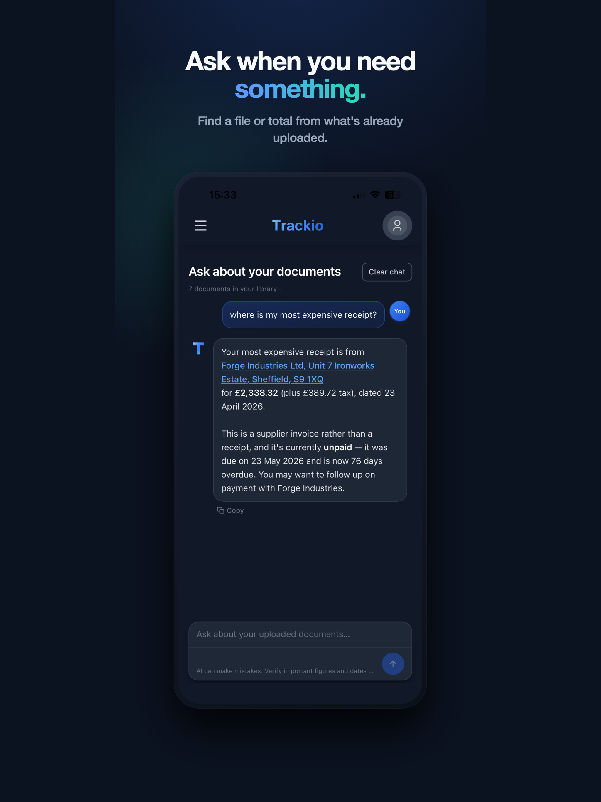 Trackio: Organise Paperwork screenshot 12