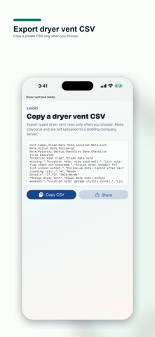 Dryer Vent Check Pad のスクリーンショット