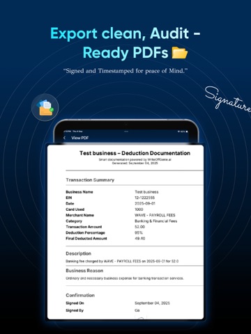 WriteOffGenie iPad screenshot