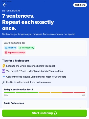 TOEFL Speaking Practice & AI iPad screenshot