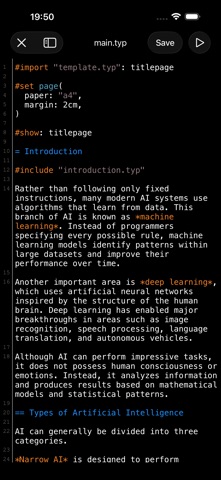Typtic Typst Editor iPhone screenshot
