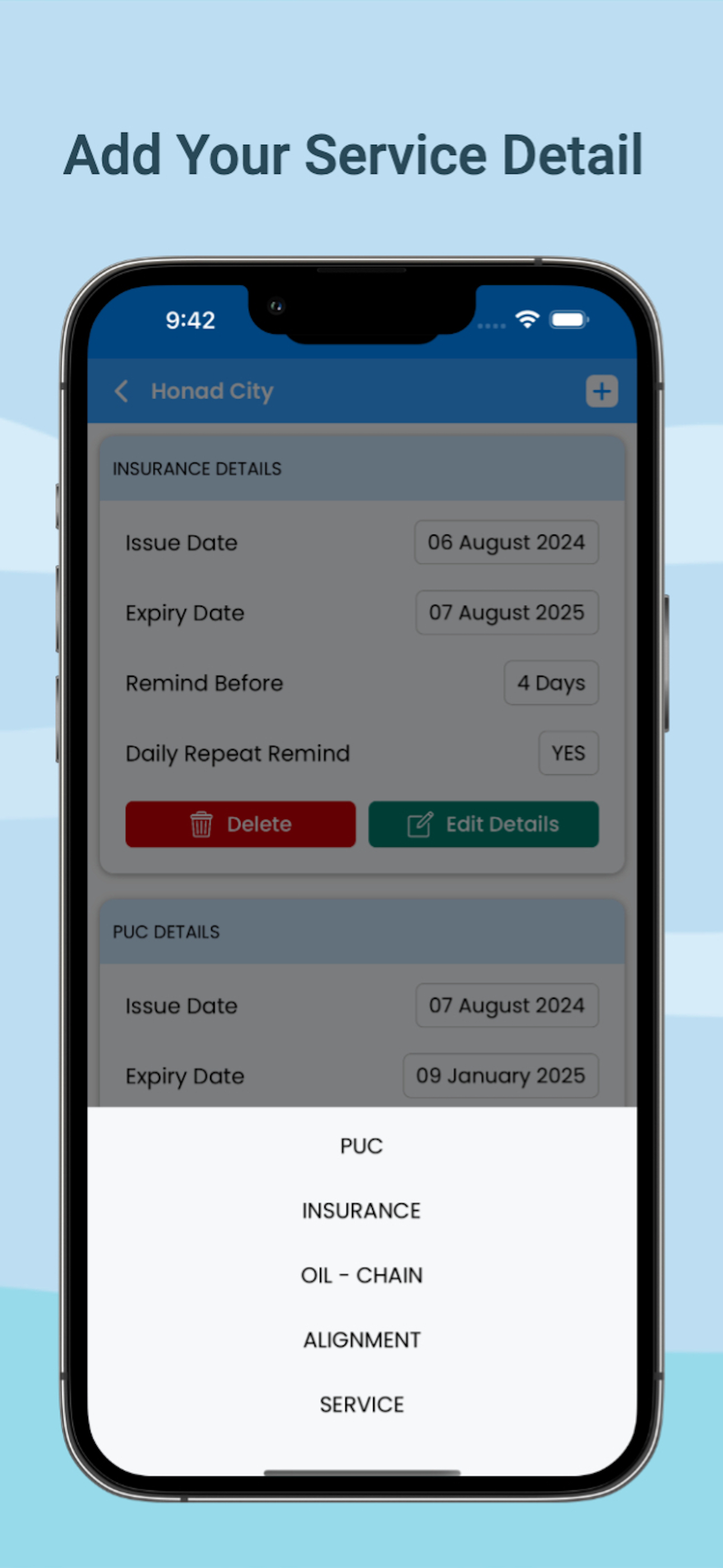 PUC Reminder - Vehicle Health