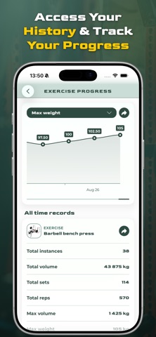 Virtus Athlete Gym Workout Log screenshot