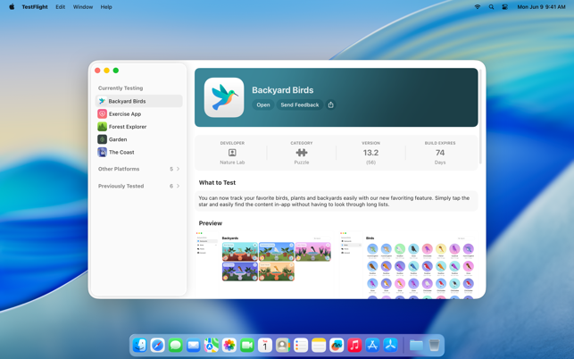 TestFlight Screenshot