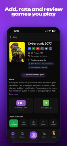 Gamerlog: Video Game Tracker Screenshot 2 of 7