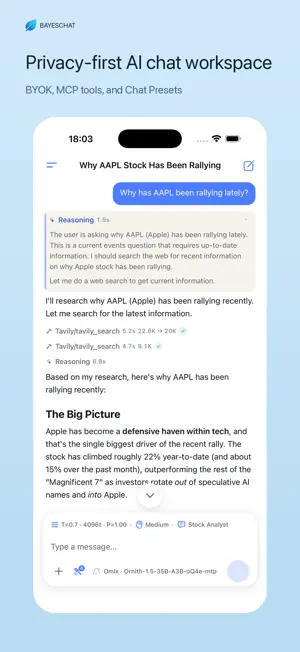 BayesChat - AI chat BYOK MCP screenshot 1