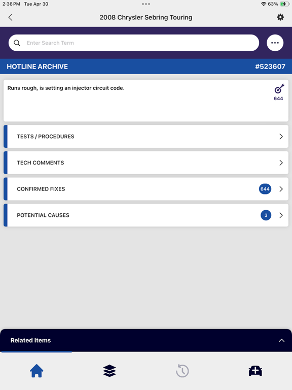 Direct-Hit Mobile by Identifix iPad screenshot 5 - Productivity app