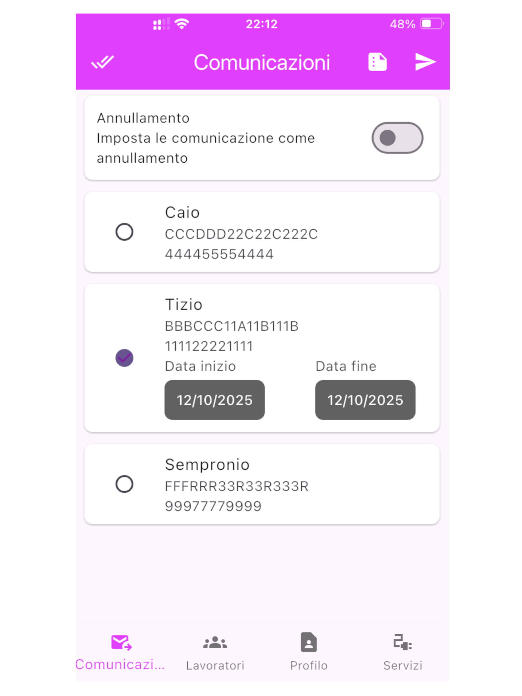 Lavoro intermittente Email