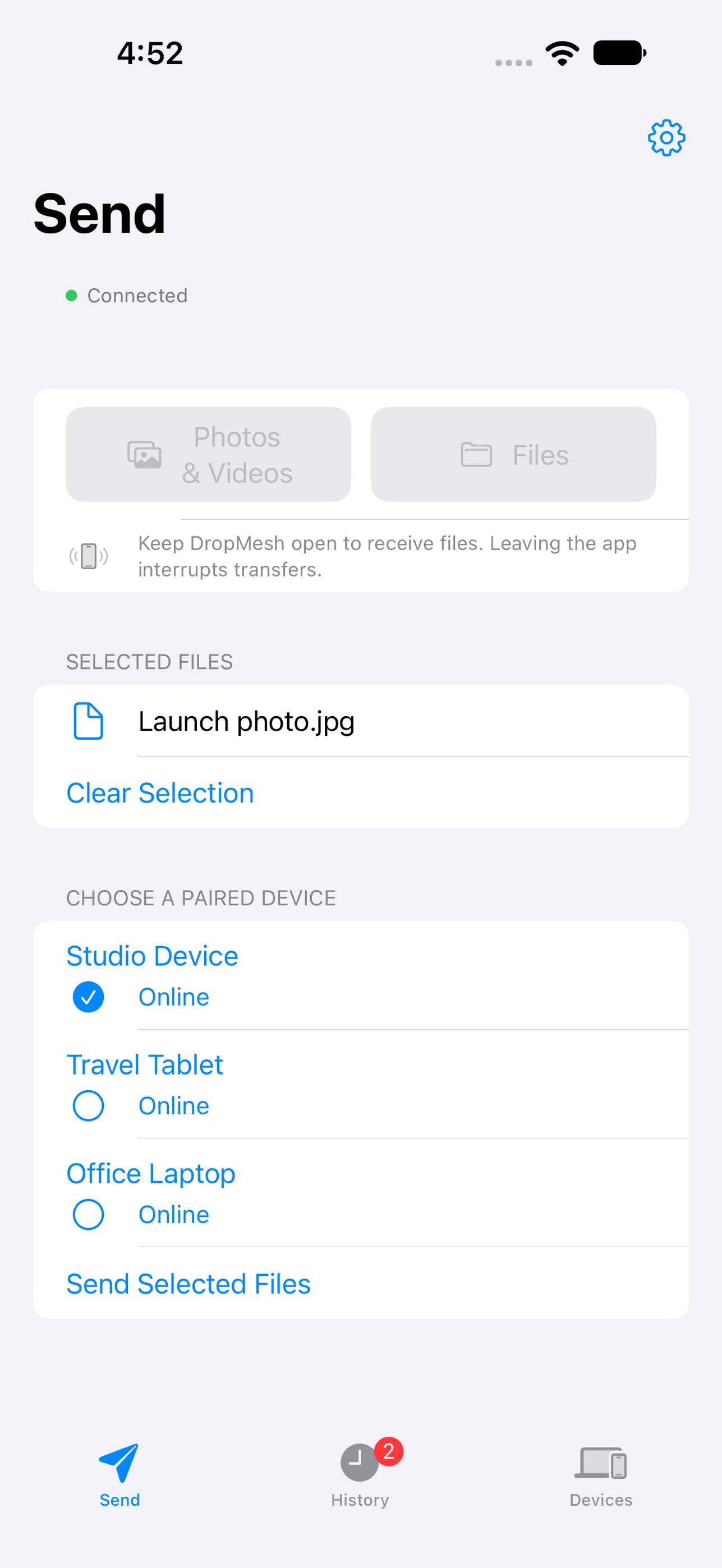 Screenshot 2 of DropMesh Mobile