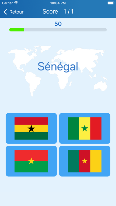 Drapeaux des pays - Quiz iPhone screenshot 2