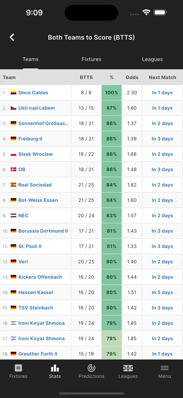 Screenshot #3 pour FootyStats Stats sur le Foot