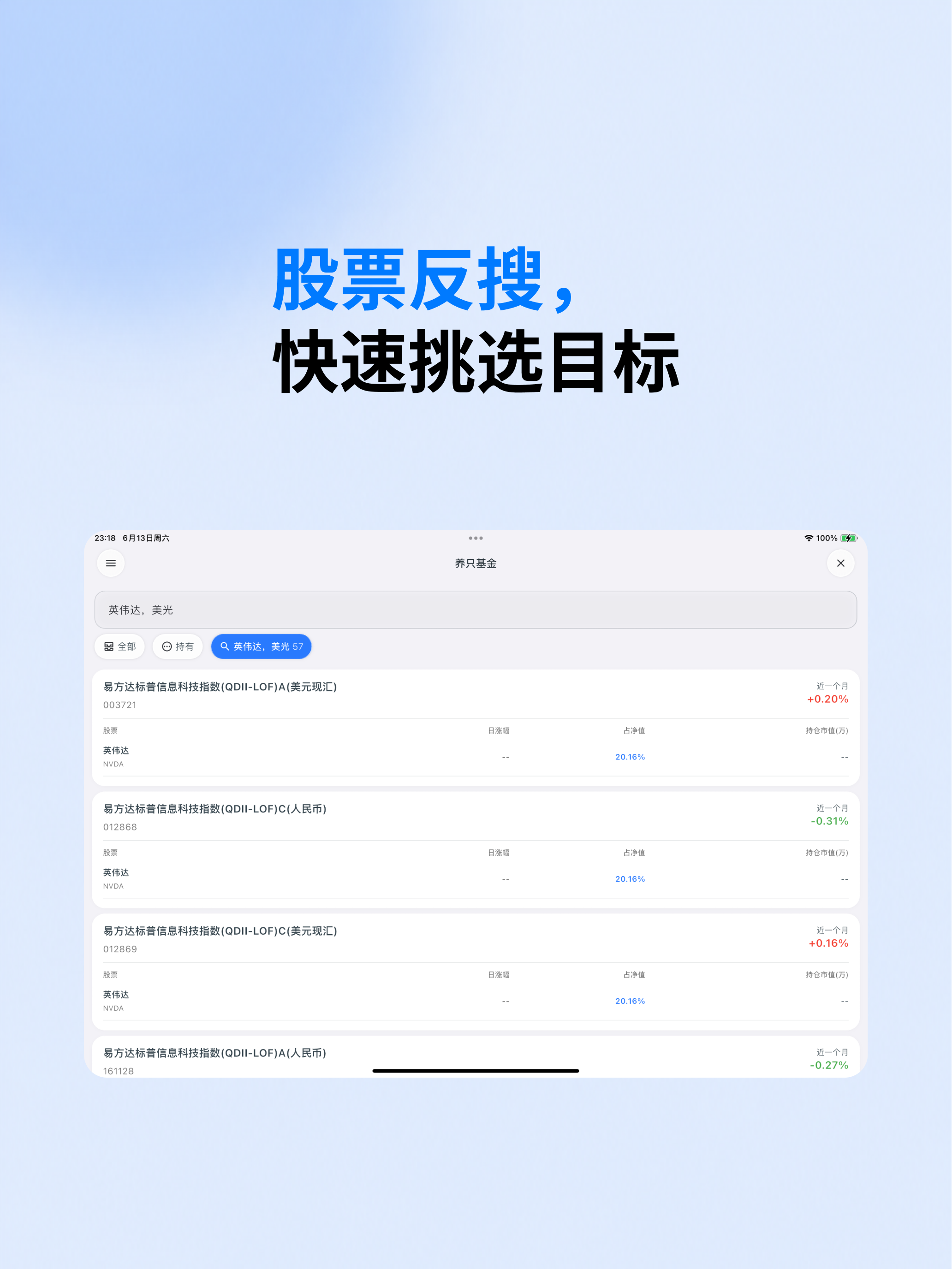 养只基-股票反搜 持仓分析 基金涨幅总结 多基金对比 screenshot 7