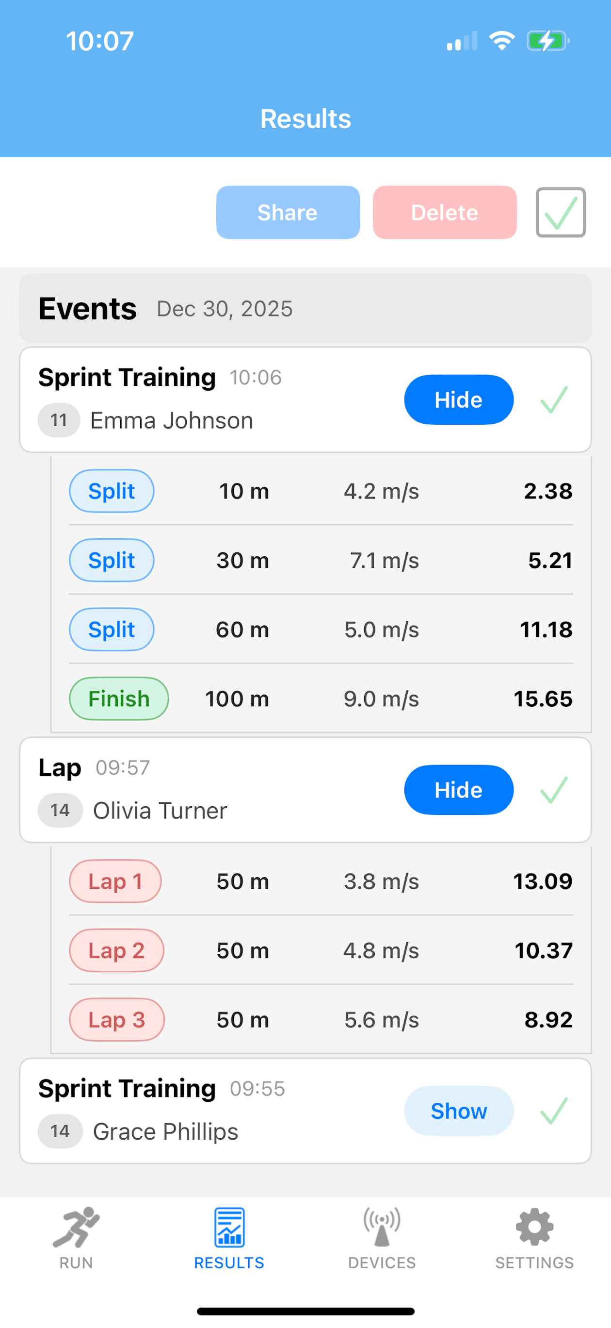 SplitFast Timing screenshot 2