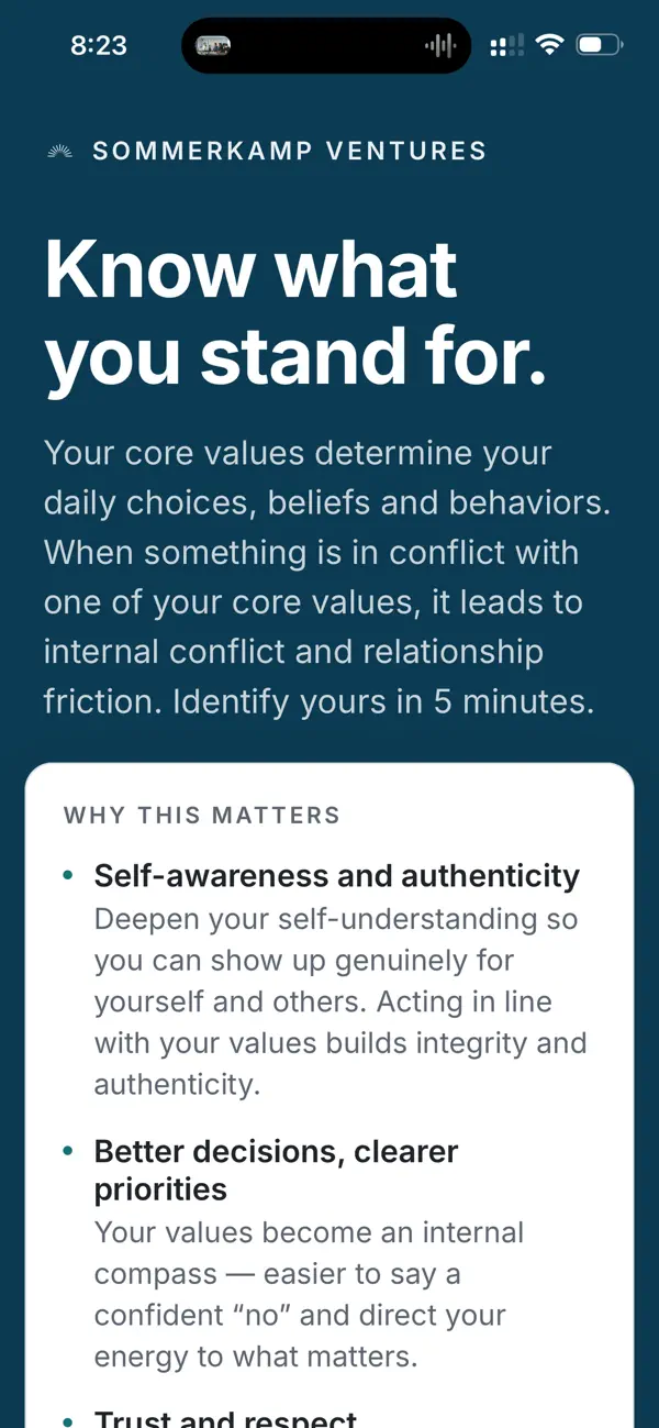 Screenshot #1 pour Core Values: Find Yours