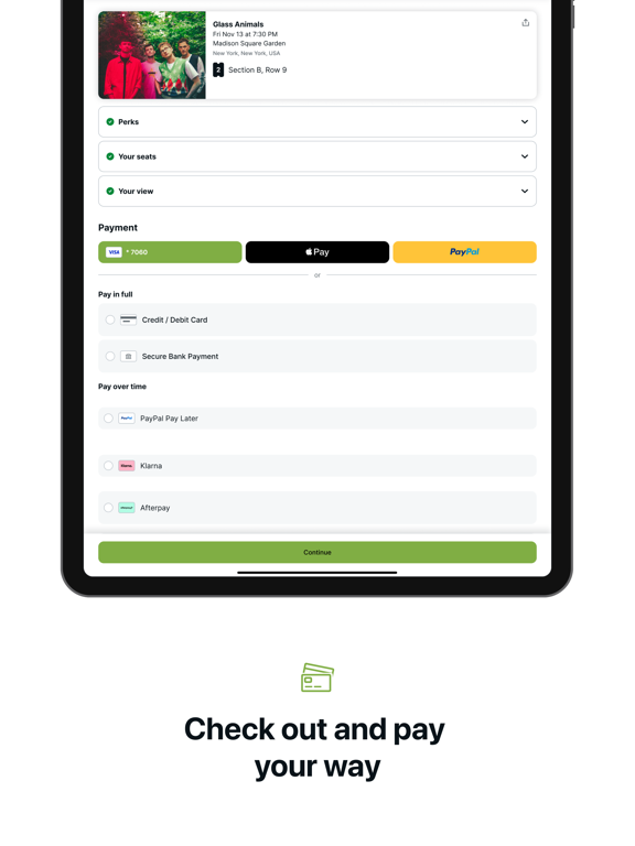 viagogo Tickets iPad screenshot 5 - Entertainment app