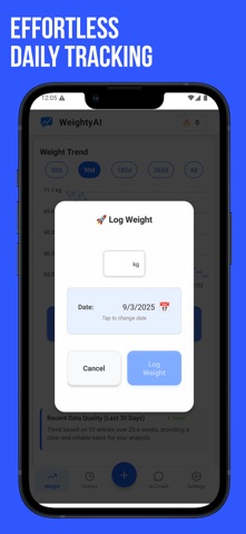 WeightyAI: Smart Weight Coach iPhone screenshot