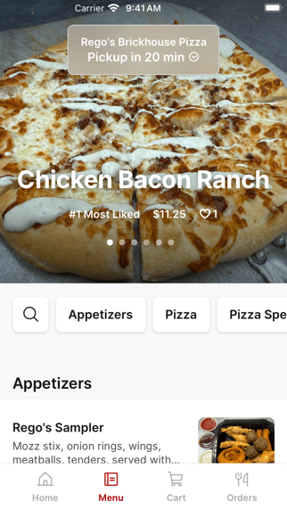 Rego's Brickhouse Pizza iPhone screenshot 2 - Food & Drink app