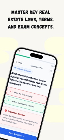 NY Real Estate Exam Coach 2026 iPhone screenshot