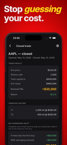 Stock Average Cost Calculator iPhone screenshot