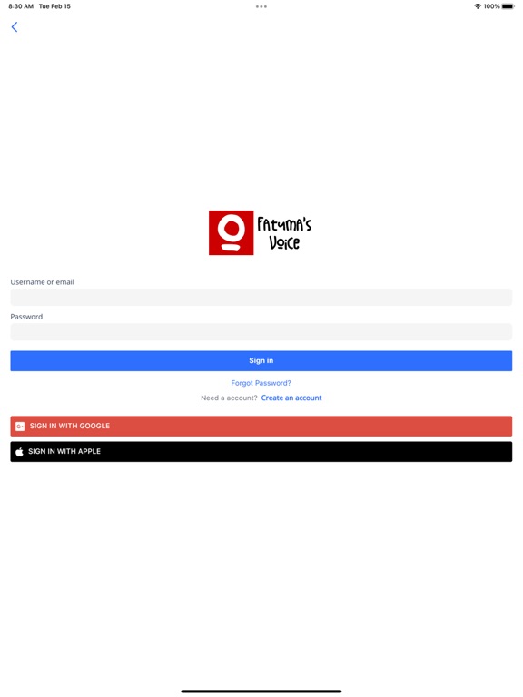 Fatuma's Voice Forum iPad screenshot 1 - Social Networking app
