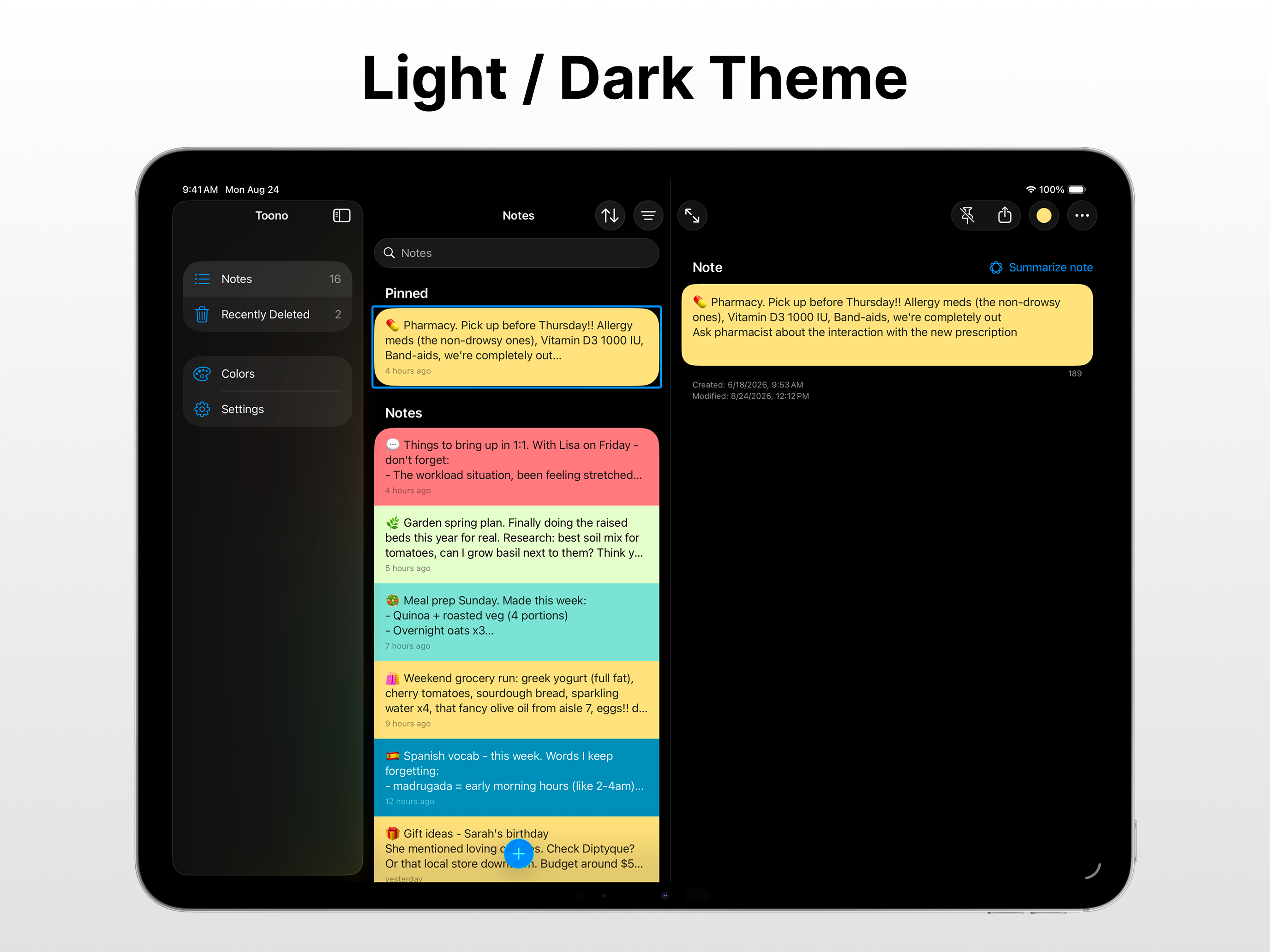 Notes by Color - Toono screenshot 20
