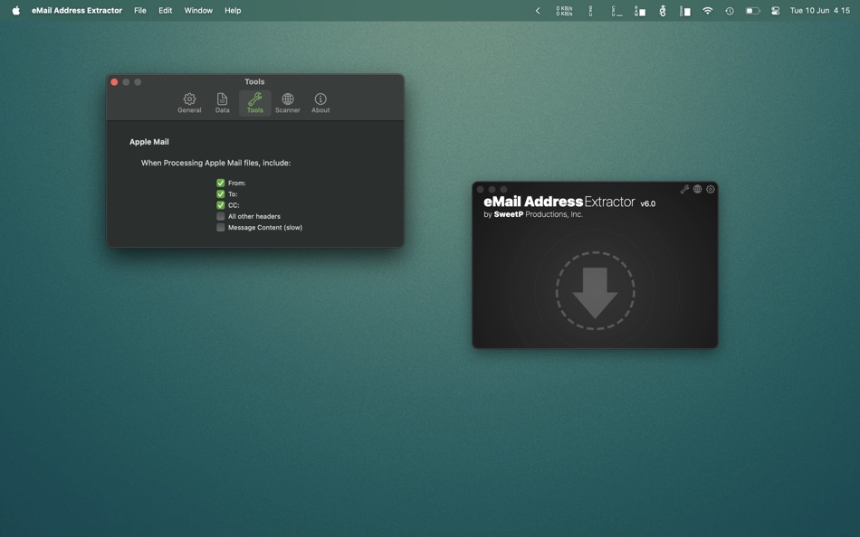 #4. eMail Address Extractor (macOS) De: SweetP Productions, Inc.